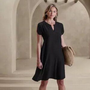 NWT Banana Republic Black Split Sleeve Mini Dress Size 6